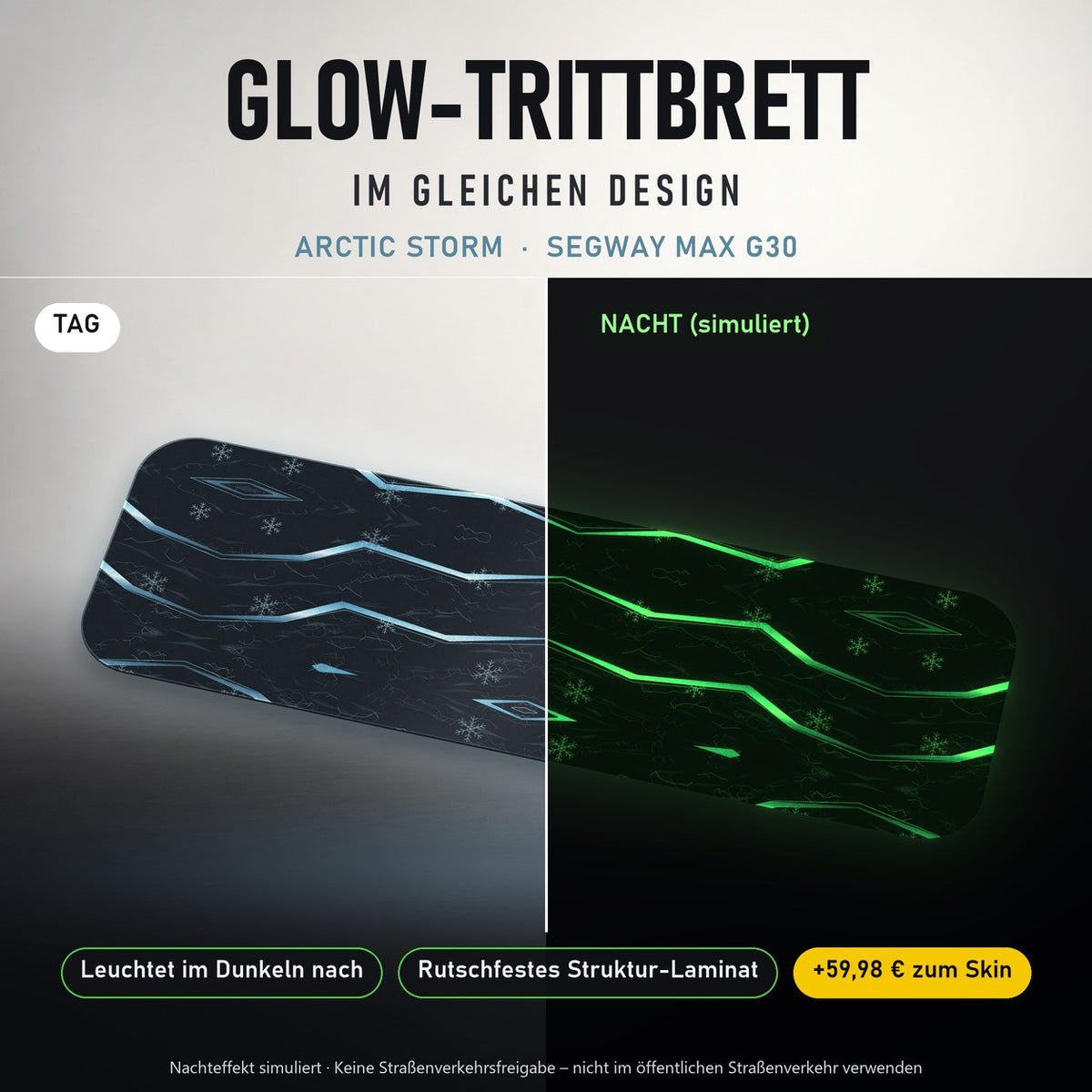 Glow-Trittbrett – ARCTIC STORM, Tag/Nacht