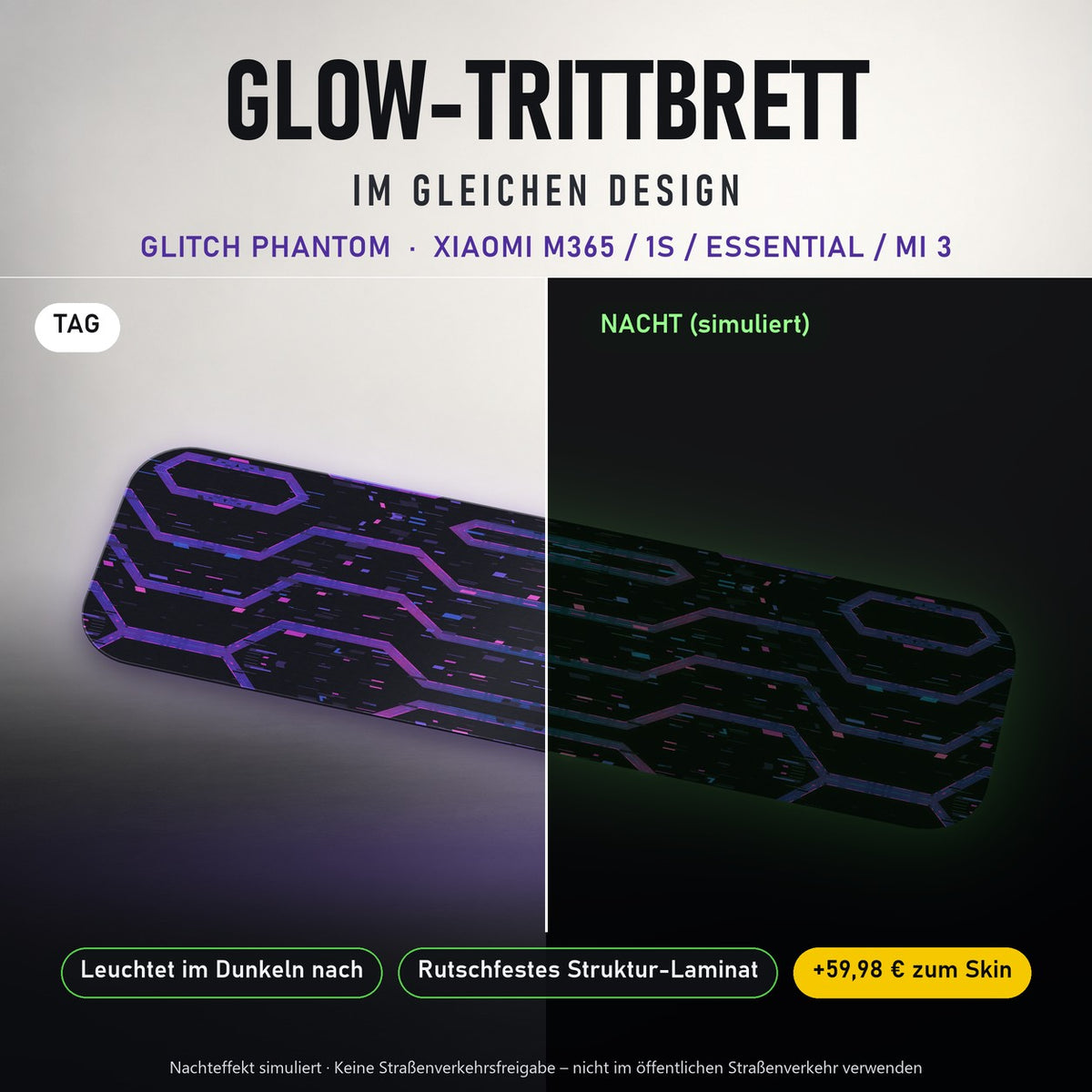 Glow-Trittbrett – GLITCH PHANTOM, Tag/Nacht