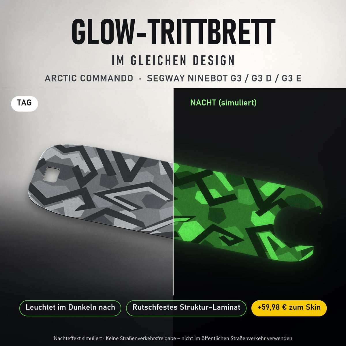 Glow-Trittbrett – ARCTIC COMMANDO, Tag/Nacht