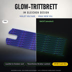 Glow-Trittbrett – VIOLET VOLTAGE, Tag/Nacht