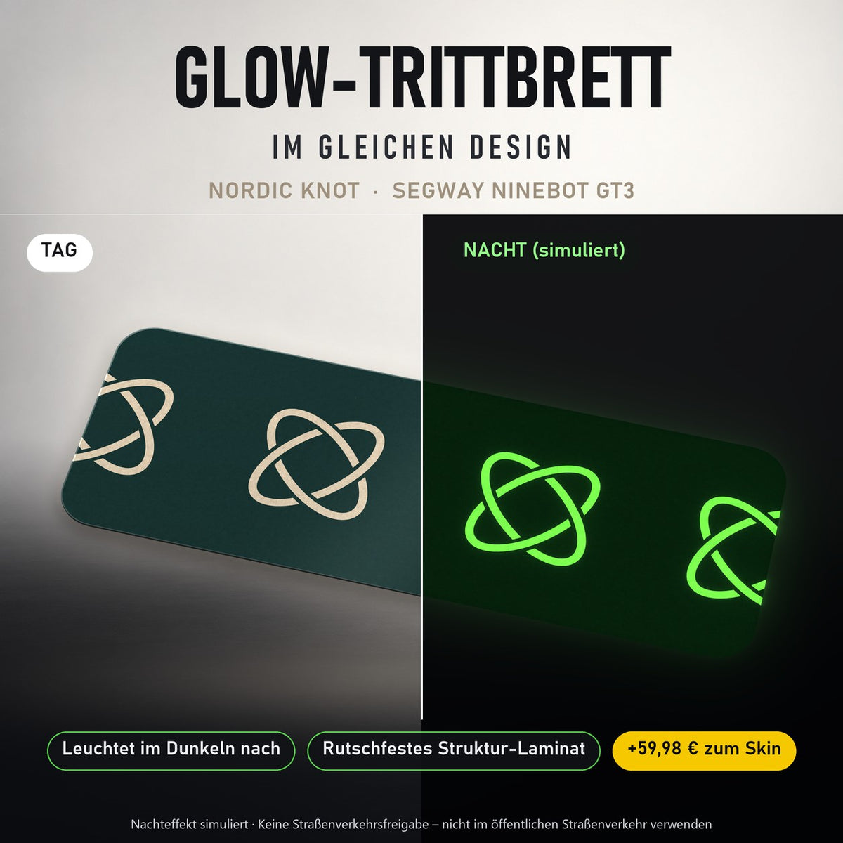 Glow-Trittbrett – NORDIC KNOT, Tag/Nacht