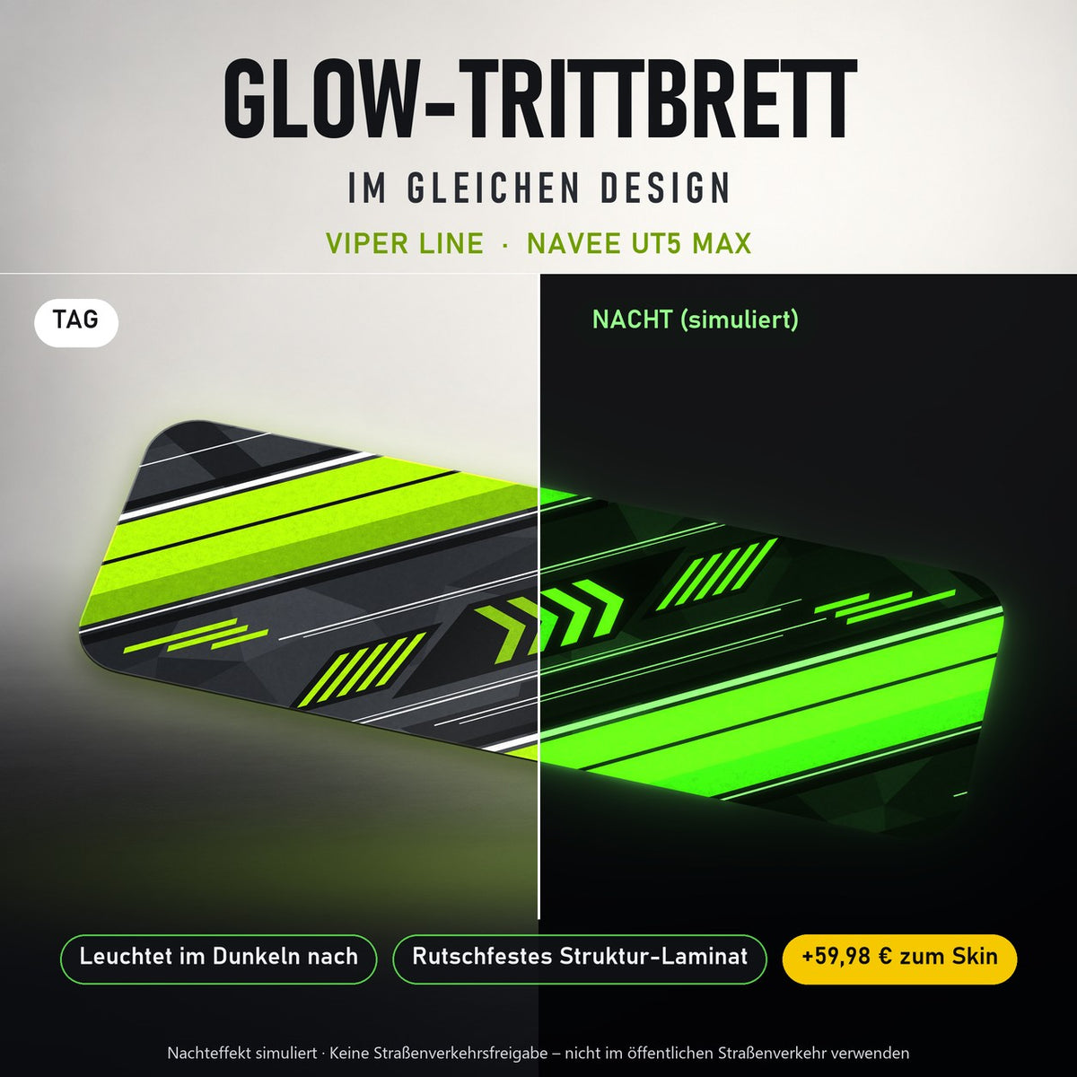 Glow-Trittbrett – VIPER LINE, Tag/Nacht