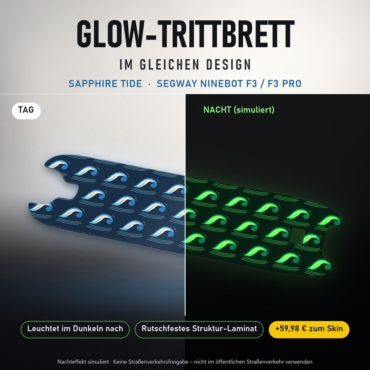 Glow-Trittbrett – SAPPHIRE TIDE, Tag/Nacht