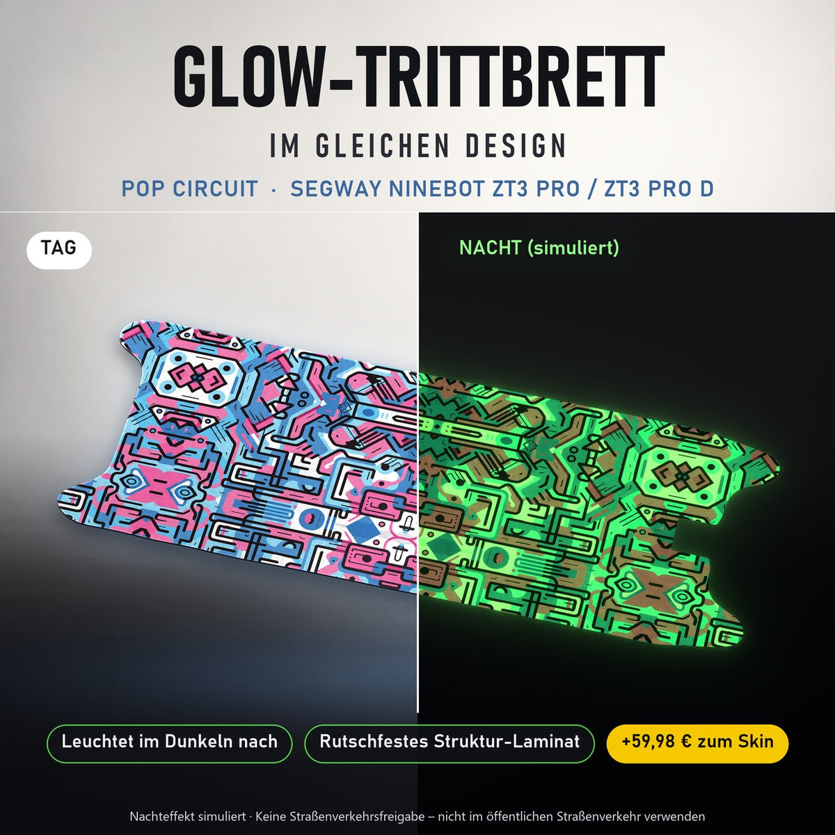 Glow-Trittbrett – POP CIRCUIT, Tag/Nacht