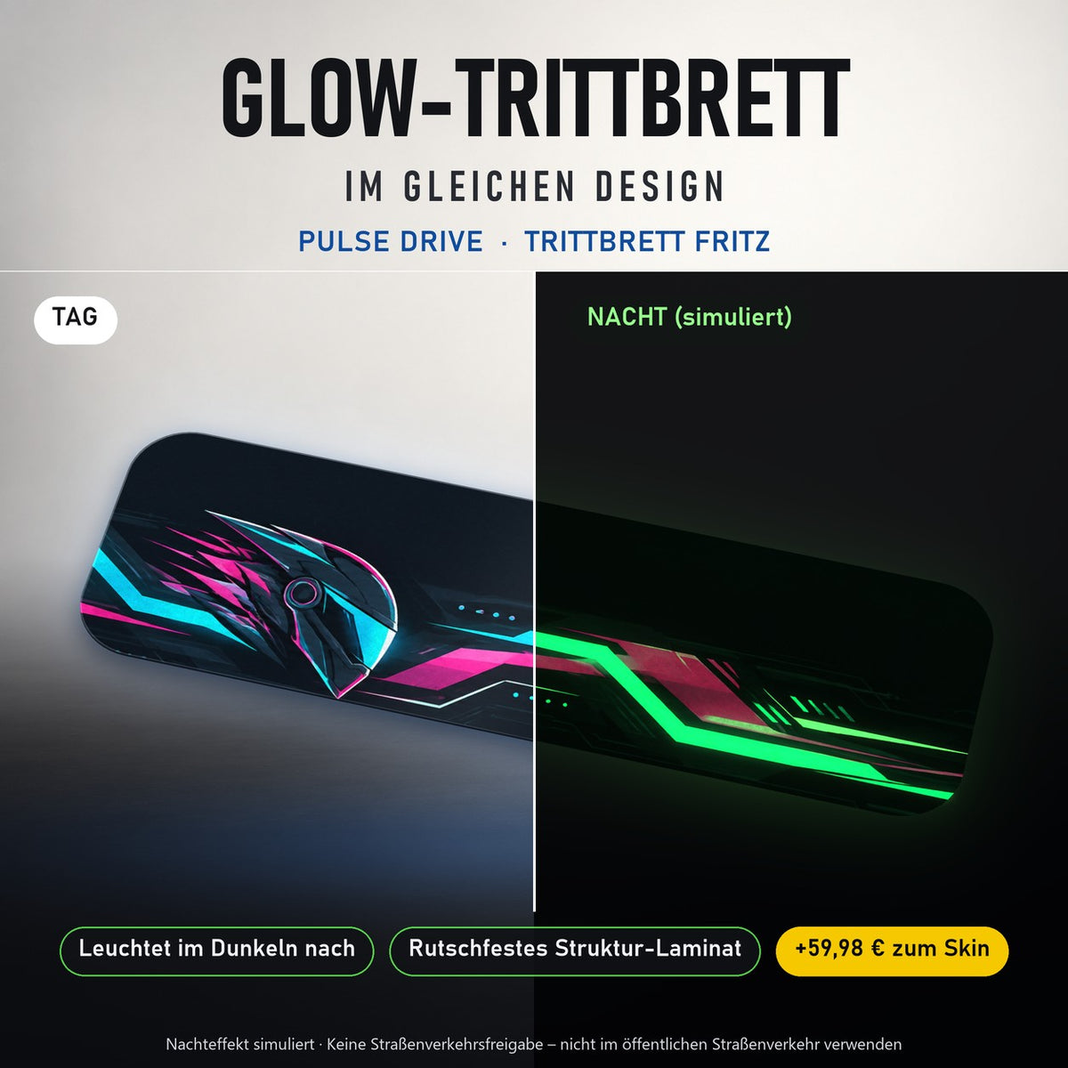 Glow-Trittbrett – PULSE DRIVE, Tag/Nacht