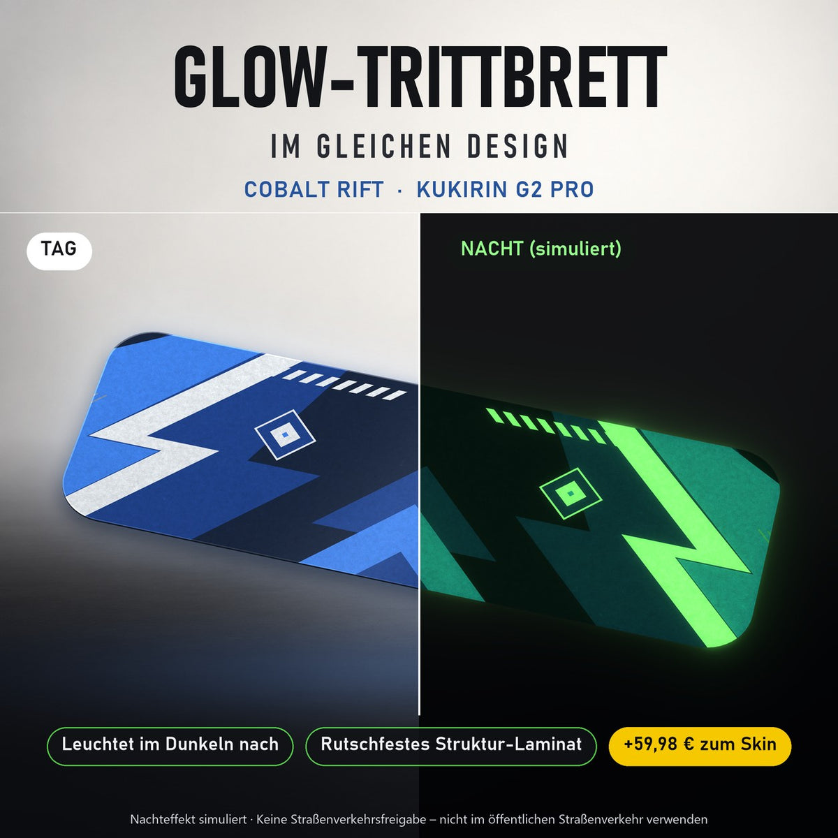 Glow-Trittbrett – COBALT RIFT, Tag/Nacht