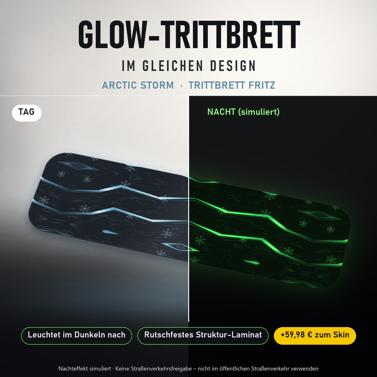 Glow-Trittbrett – ARCTIC STORM, Tag/Nacht
