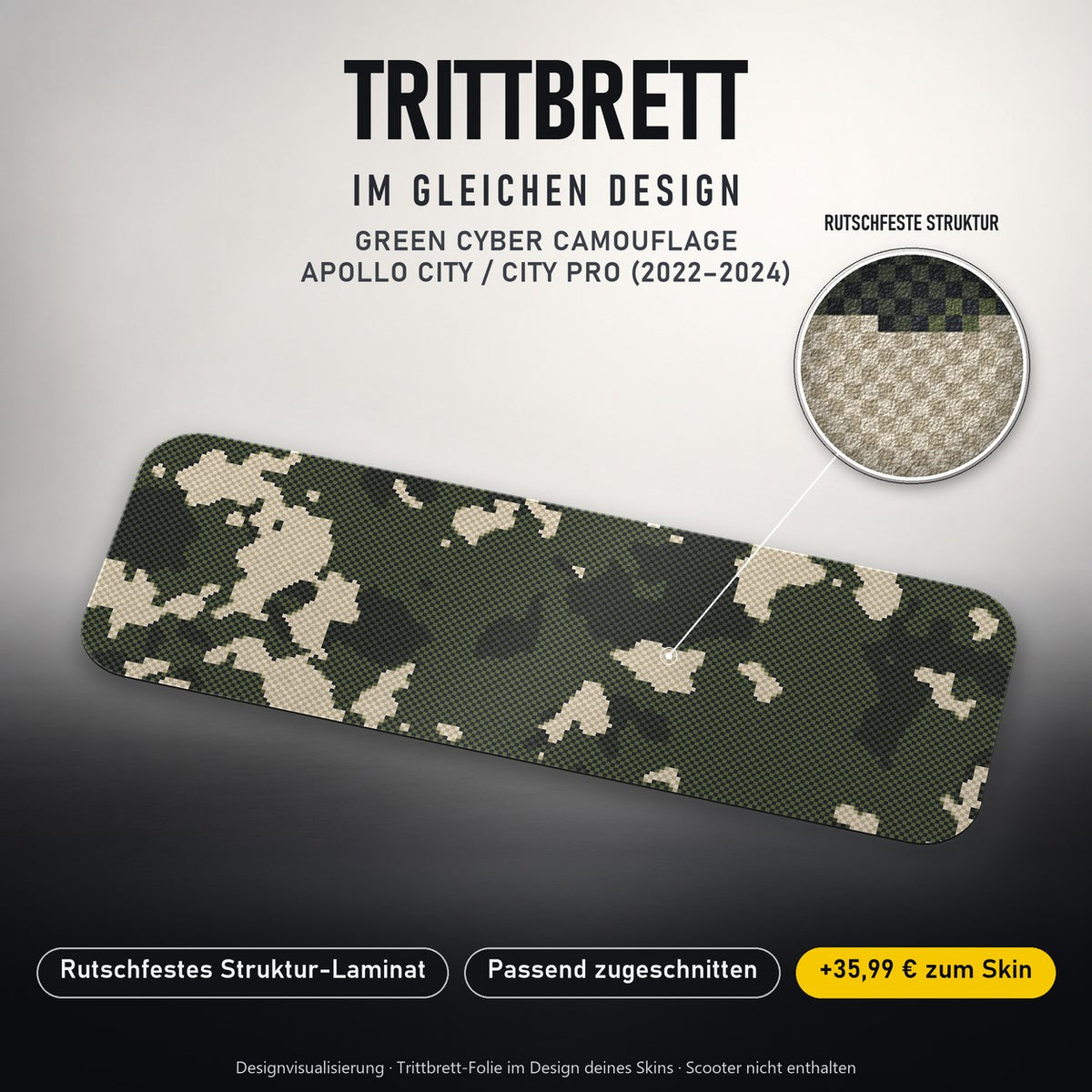 Trittbrett im gleichen Design – GREEN CYBER CAMOUFLAGE