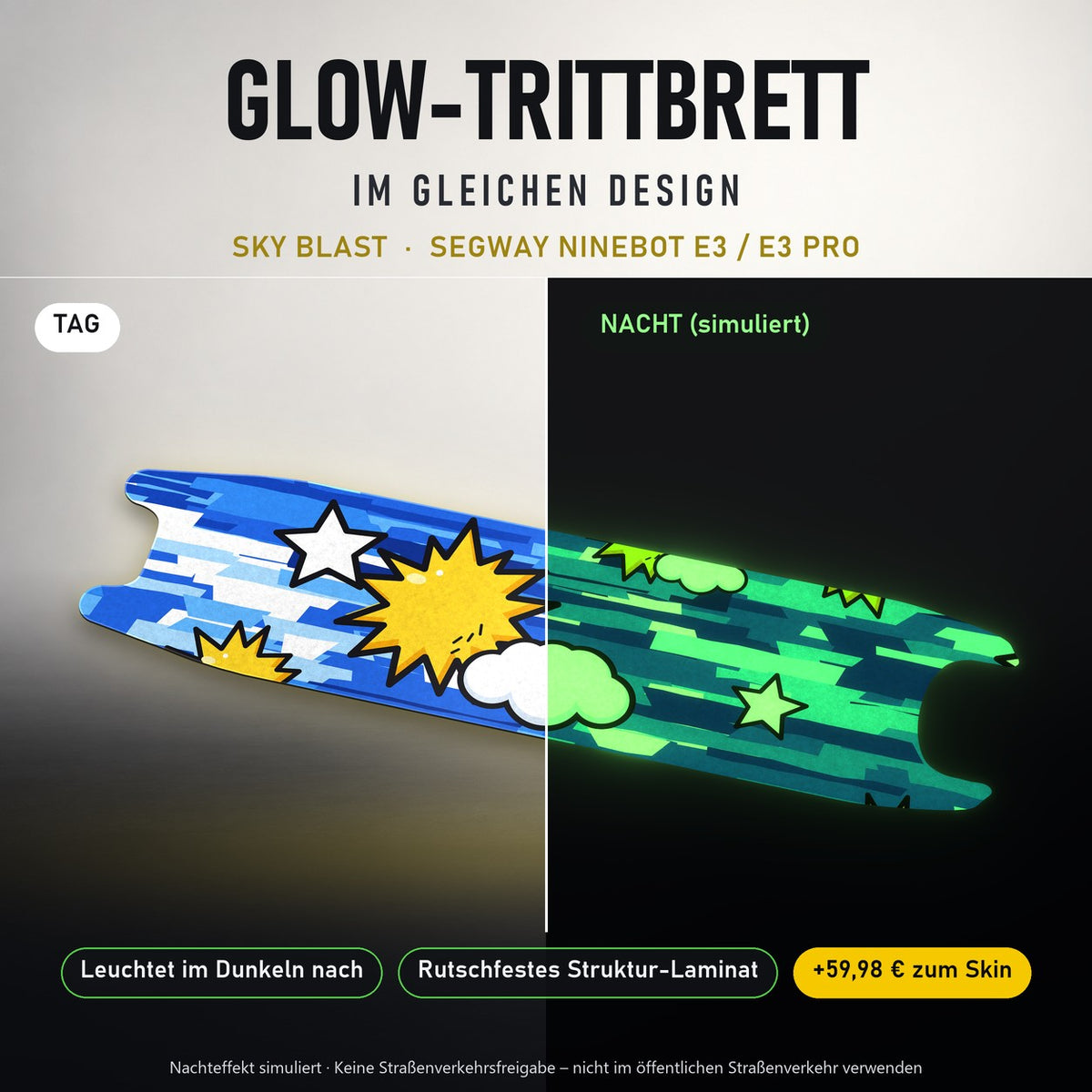 Glow-Trittbrett – SKY BLAST, Tag/Nacht