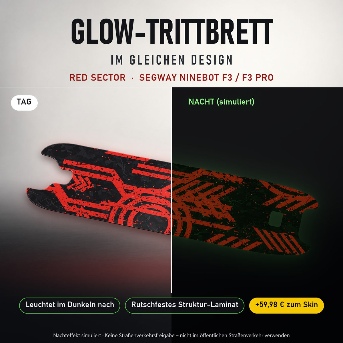 Glow-Trittbrett – RED SECTOR, Tag/Nacht