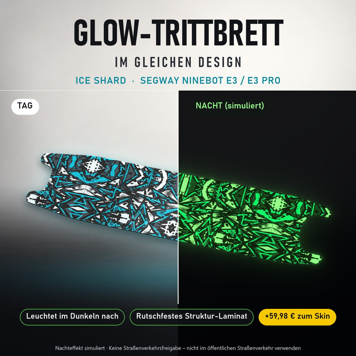 Glow-Trittbrett – ICE SHARD, Tag/Nacht