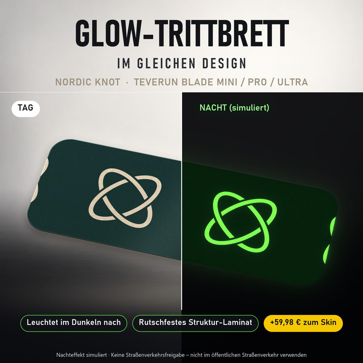 Glow-Trittbrett – NORDIC KNOT, Tag/Nacht