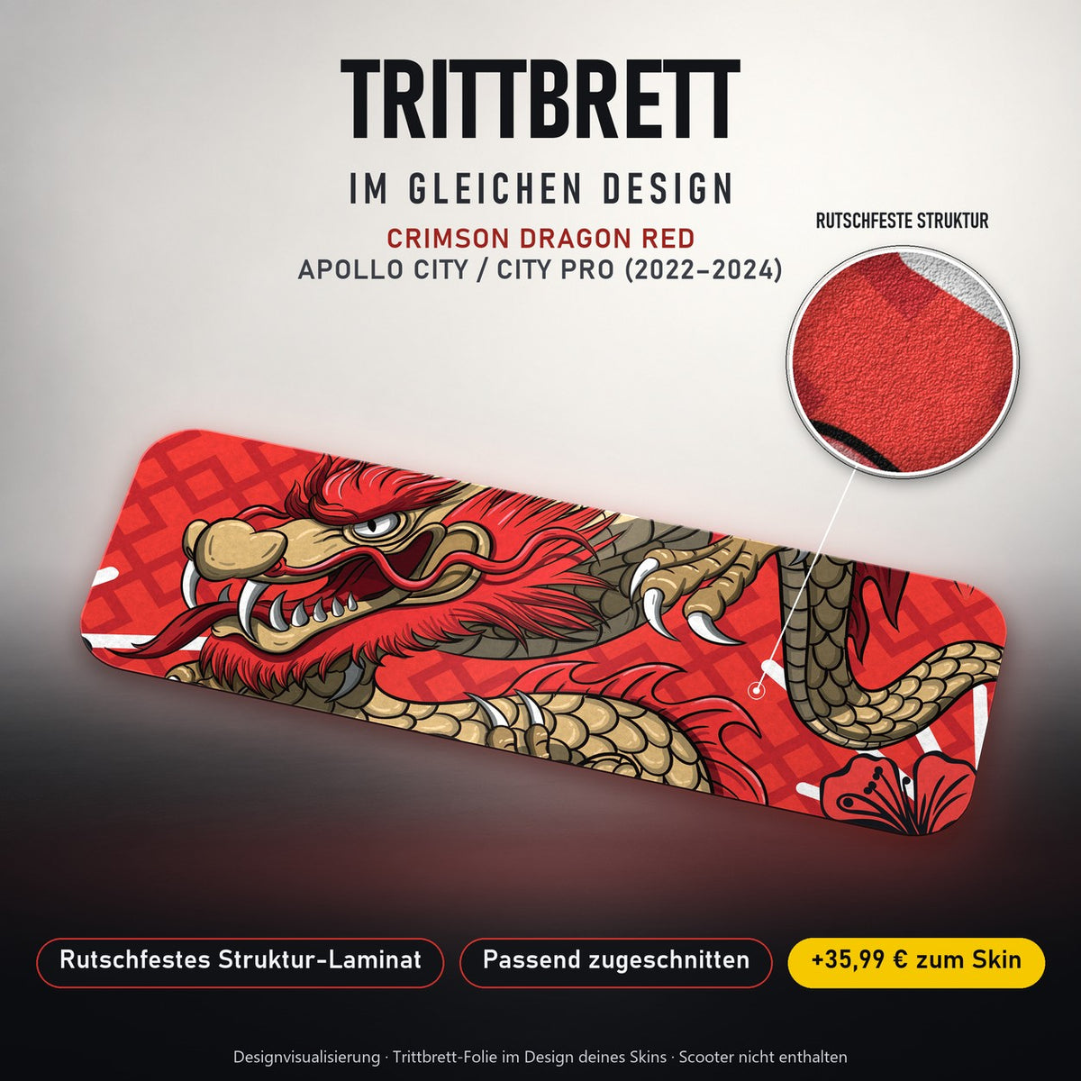 Trittbrett im gleichen Design – CRIMSON DRAGON RED