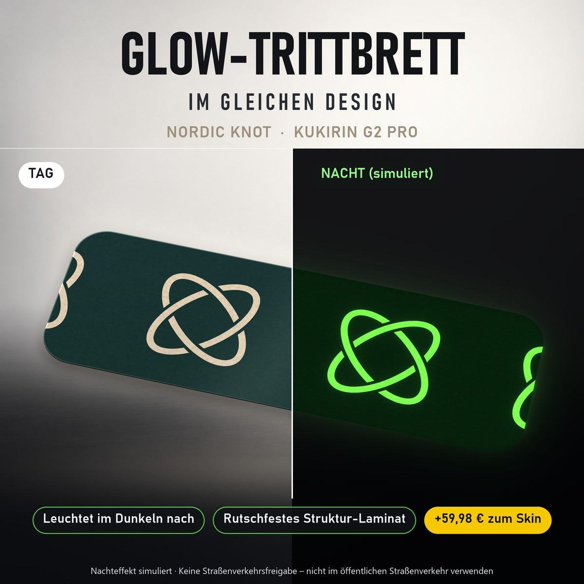 Glow-Trittbrett – NORDIC KNOT, Tag/Nacht