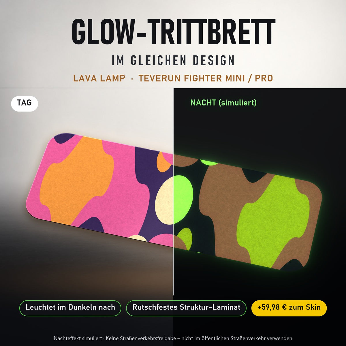 Glow-Trittbrett – LAVA LAMP, Tag/Nacht