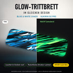 Glow-Trittbrett – BLUE & WHITE CHAOS, Tag/Nacht