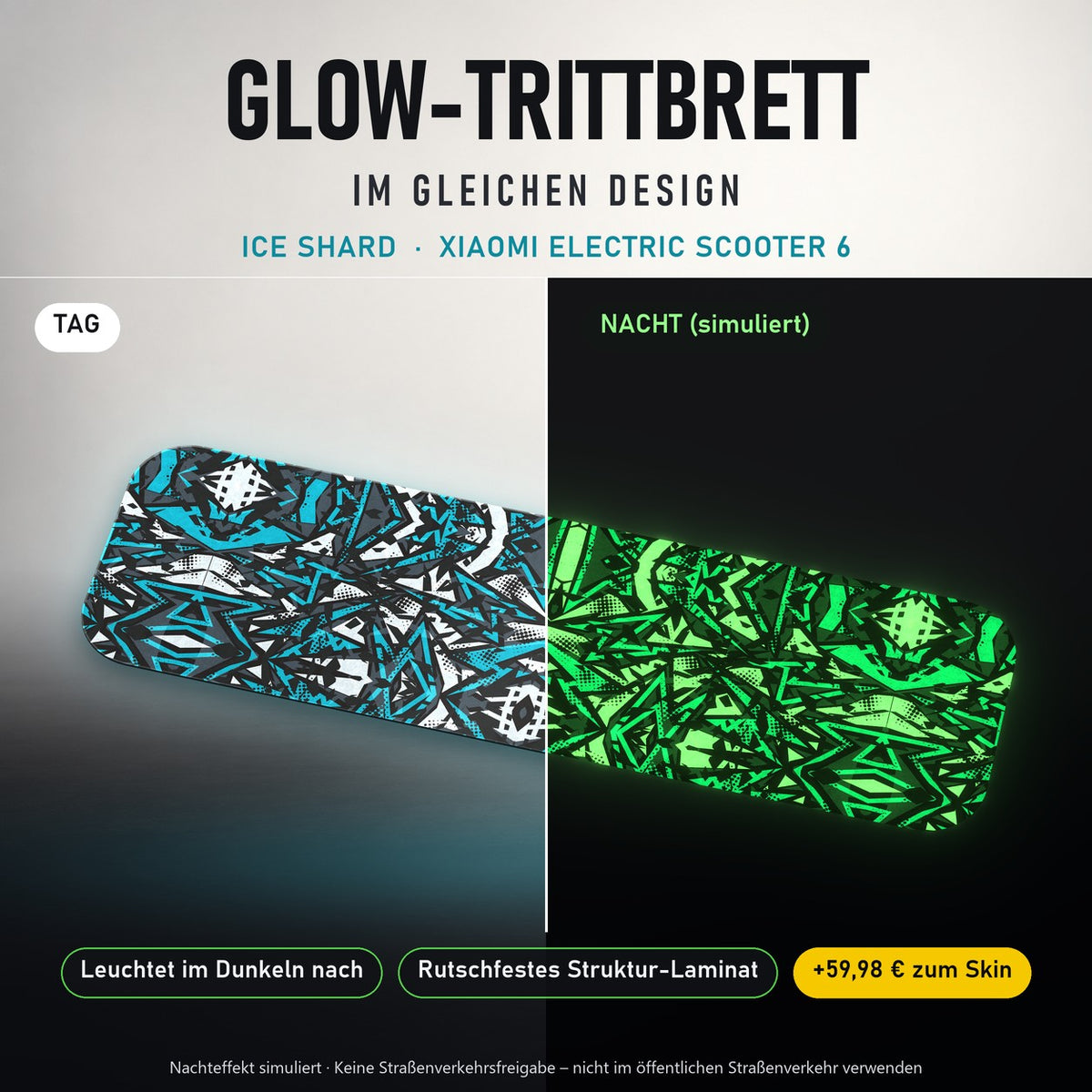 Glow-Trittbrett – ICE SHARD, Tag/Nacht