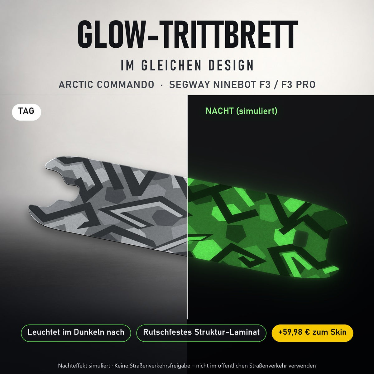 Glow-Trittbrett – ARCTIC COMMANDO, Tag/Nacht