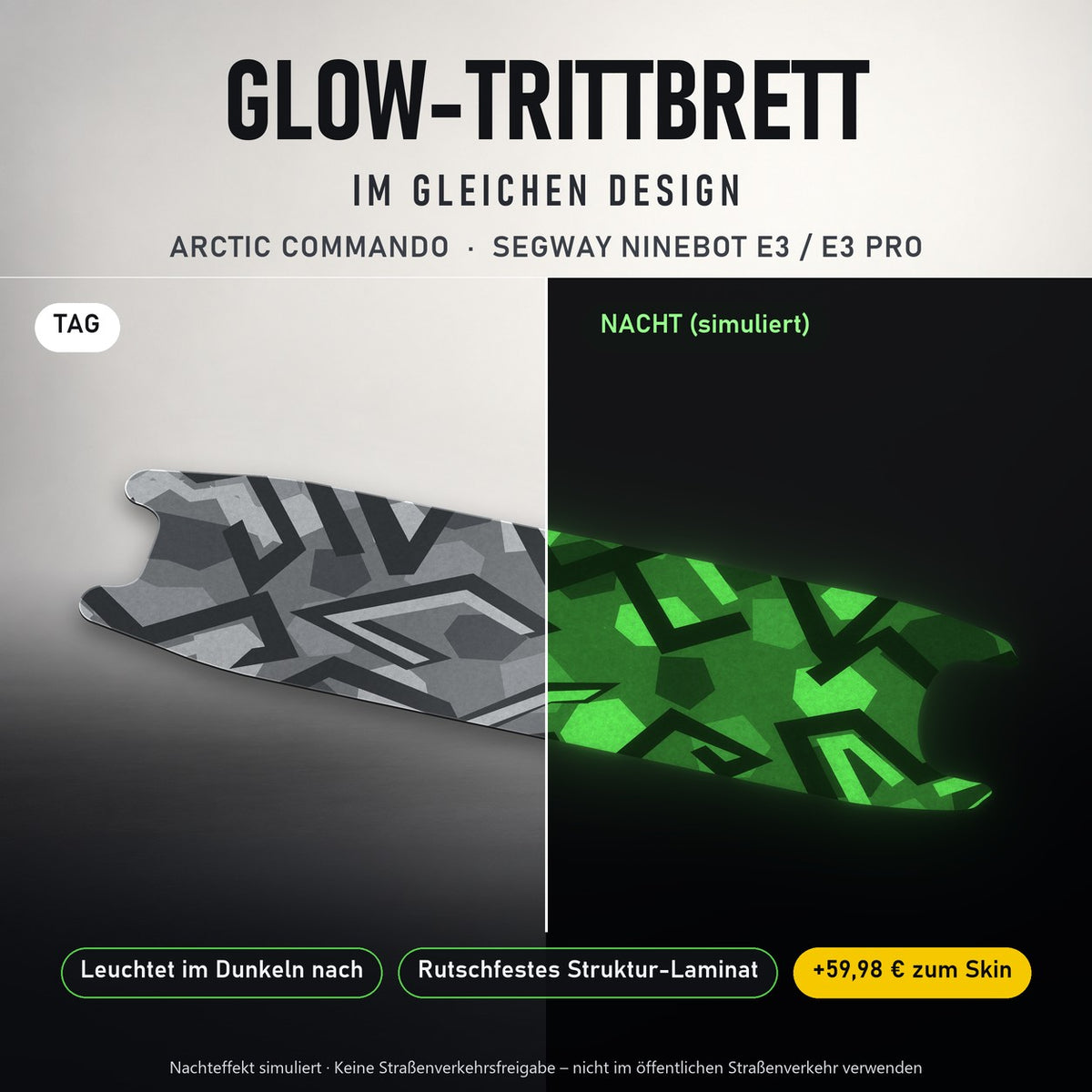 Glow-Trittbrett – ARCTIC COMMANDO, Tag/Nacht