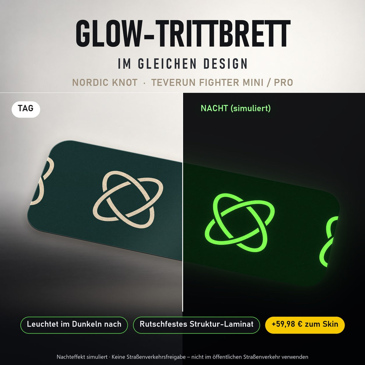 Glow-Trittbrett – NORDIC KNOT, Tag/Nacht