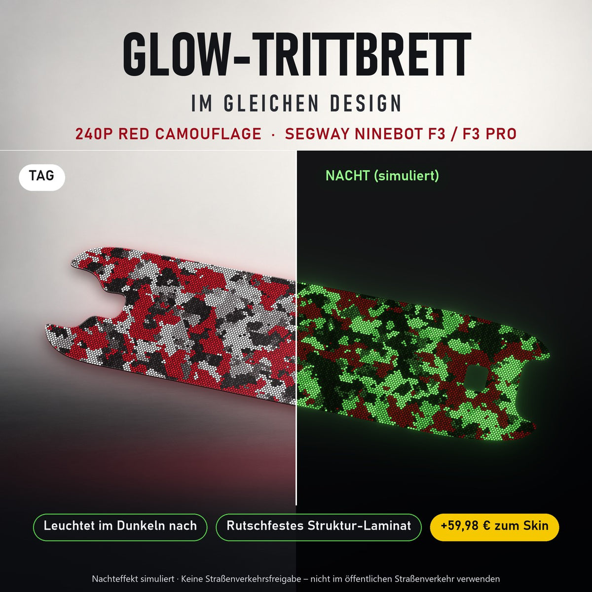 Glow-Trittbrett – 240P RED CAMOUFLAGE, Tag/Nacht