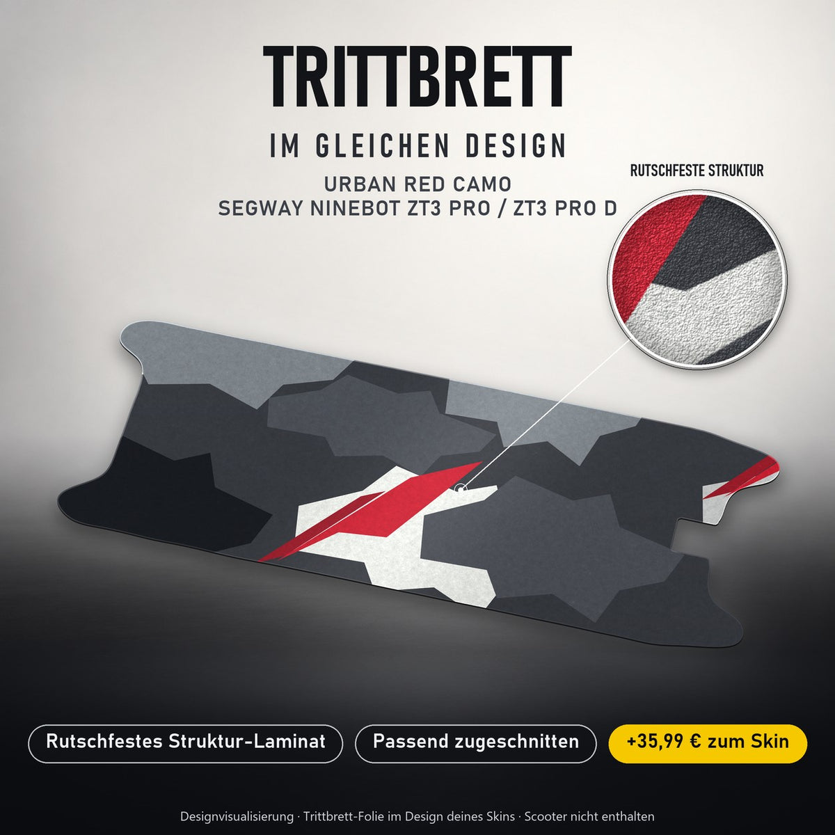 Trittbrett im gleichen Design – URBAN RED CAMO