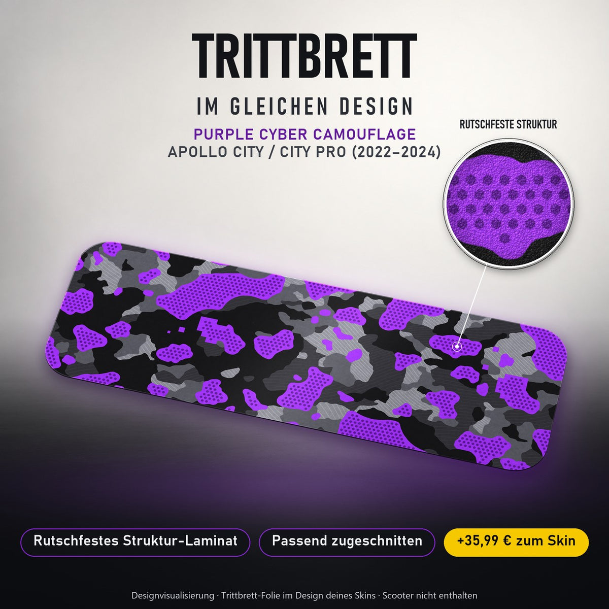 Trittbrett im gleichen Design – PURPLE CYBER CAMOUFLAGE
