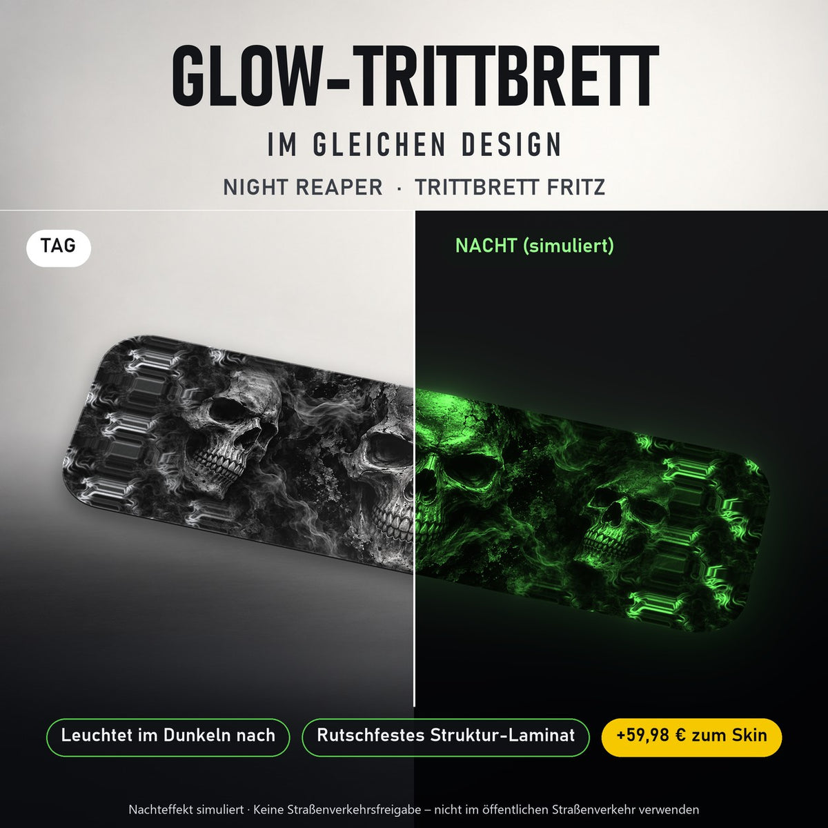 Glow-Trittbrett – NIGHT REAPER, Tag/Nacht