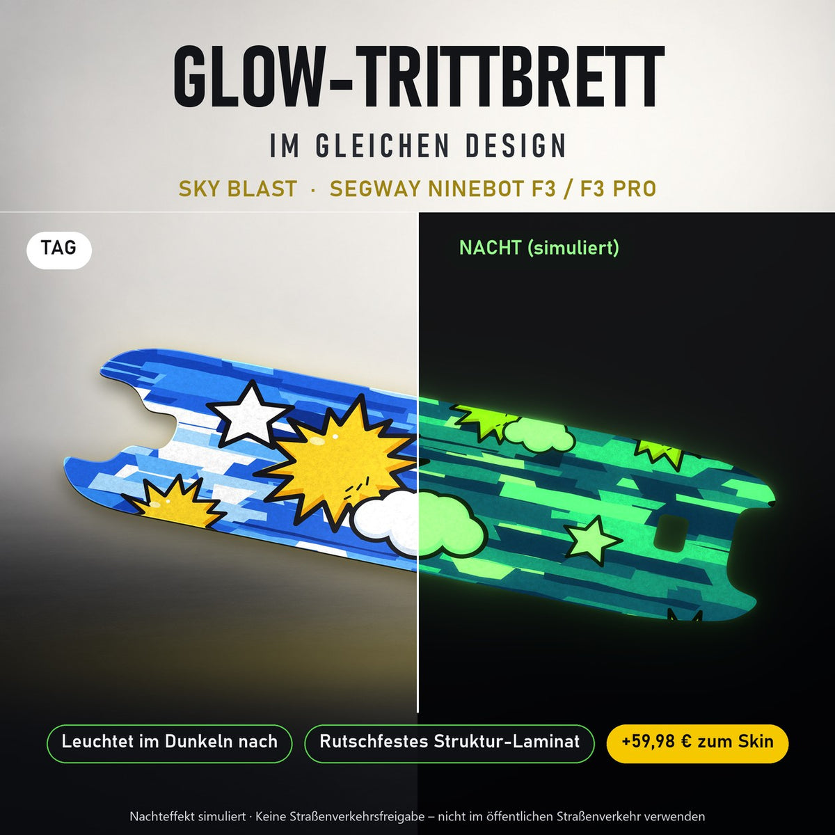 Glow-Trittbrett – SKY BLAST, Tag/Nacht