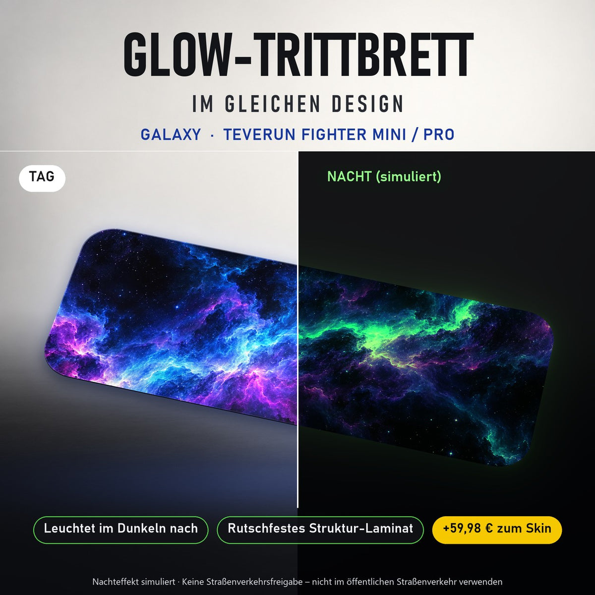 Glow-Trittbrett – GALAXY, Tag/Nacht