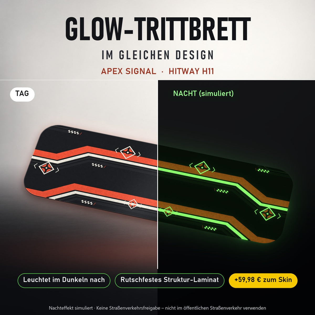 Glow-Trittbrett – APEX SIGNAL, Tag/Nacht