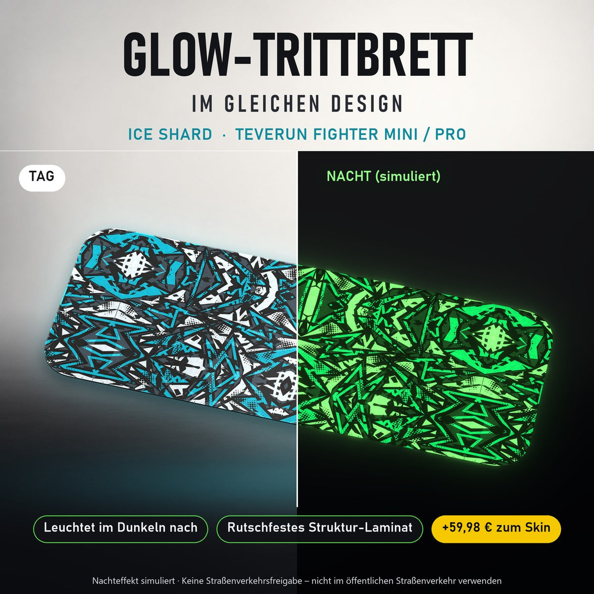 Glow-Trittbrett – ICE SHARD, Tag/Nacht