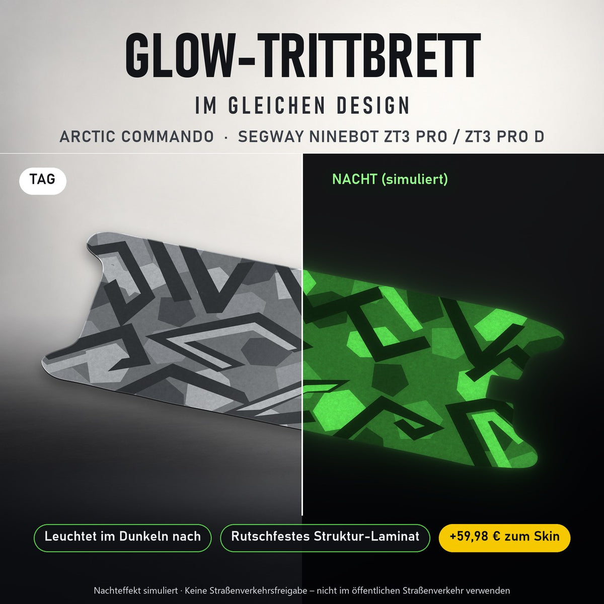 Glow-Trittbrett – ARCTIC COMMANDO, Tag/Nacht