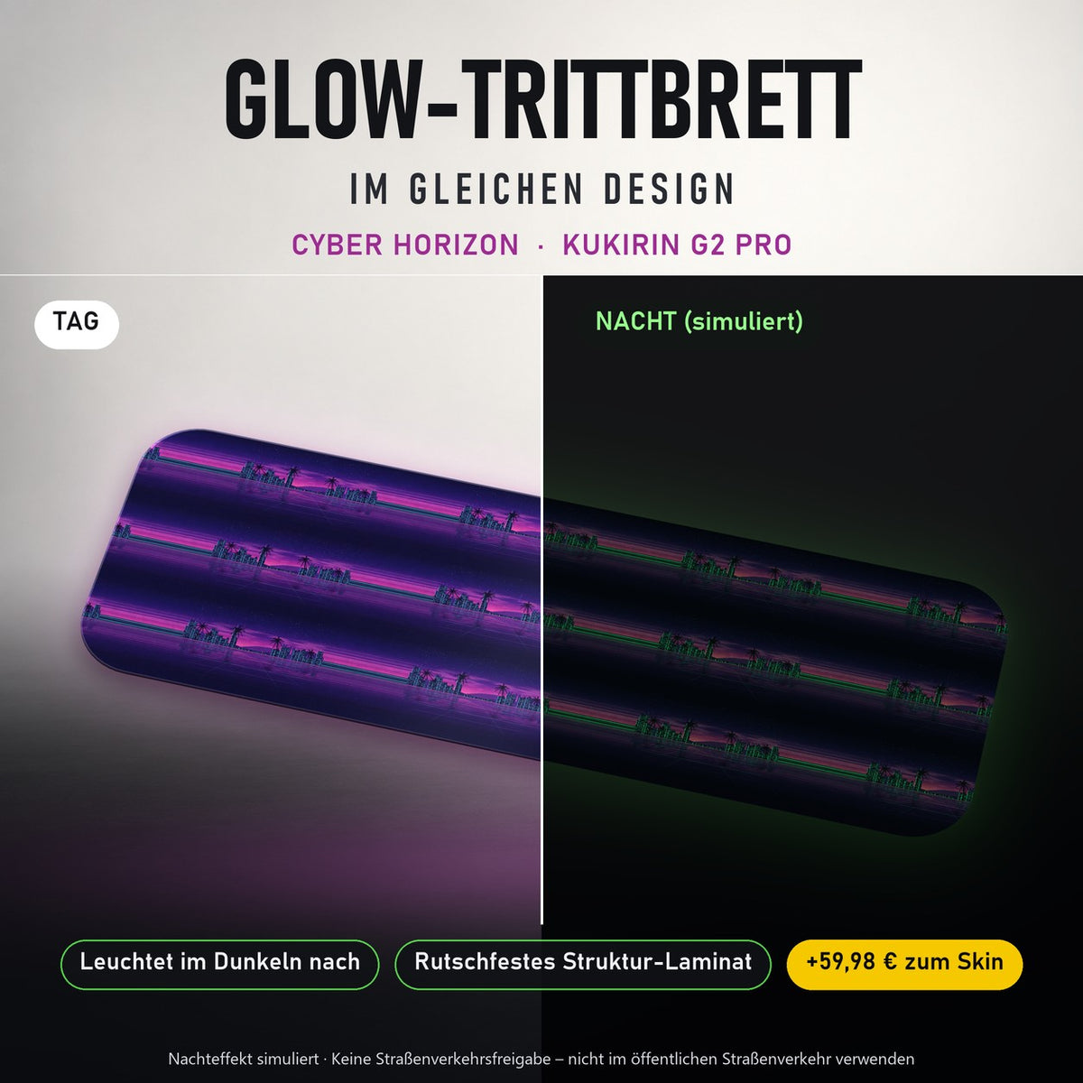 Glow-Trittbrett – CYBER HORIZON, Tag/Nacht
