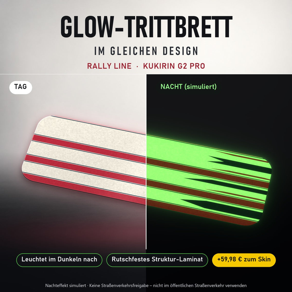 Glow-Trittbrett – RALLY LINE, Tag/Nacht