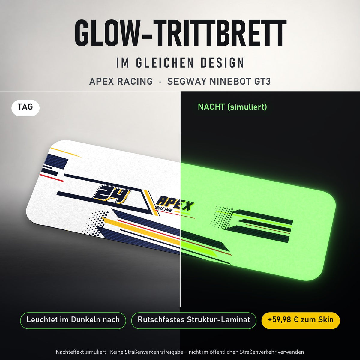 Glow-Trittbrett – APEX RACING, Tag/Nacht