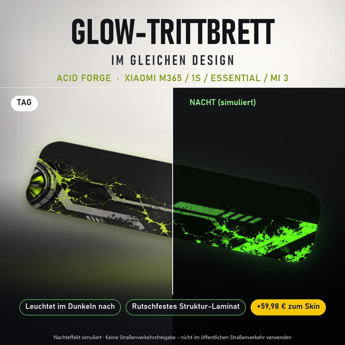 Glow-Trittbrett – ACID FORGE, Tag/Nacht