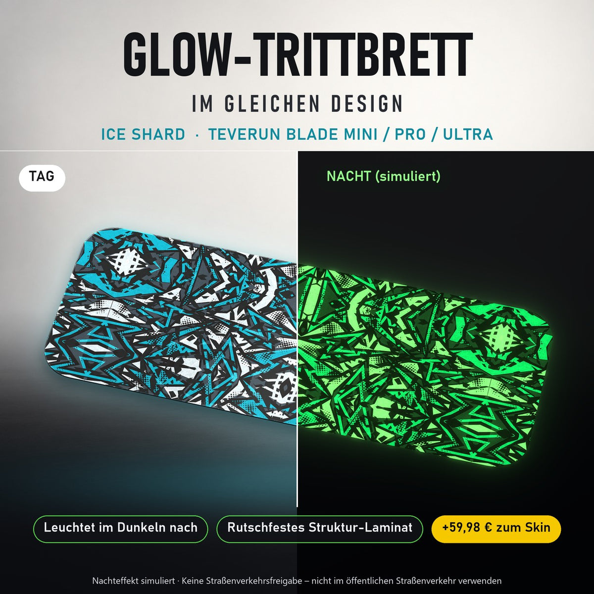 Glow-Trittbrett – ICE SHARD, Tag/Nacht