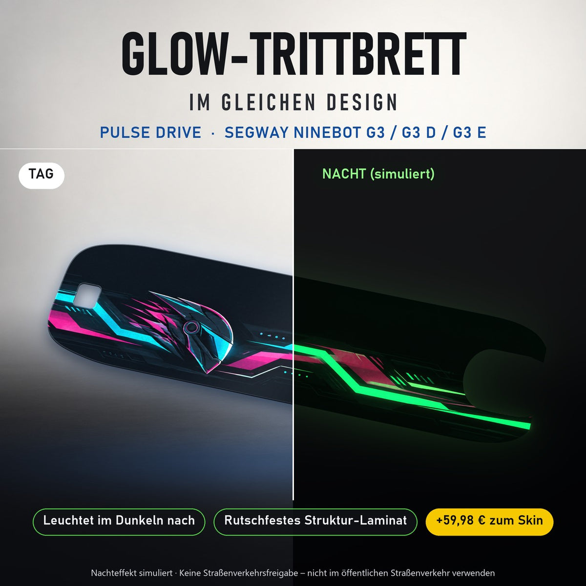 Glow-Trittbrett – PULSE DRIVE, Tag/Nacht