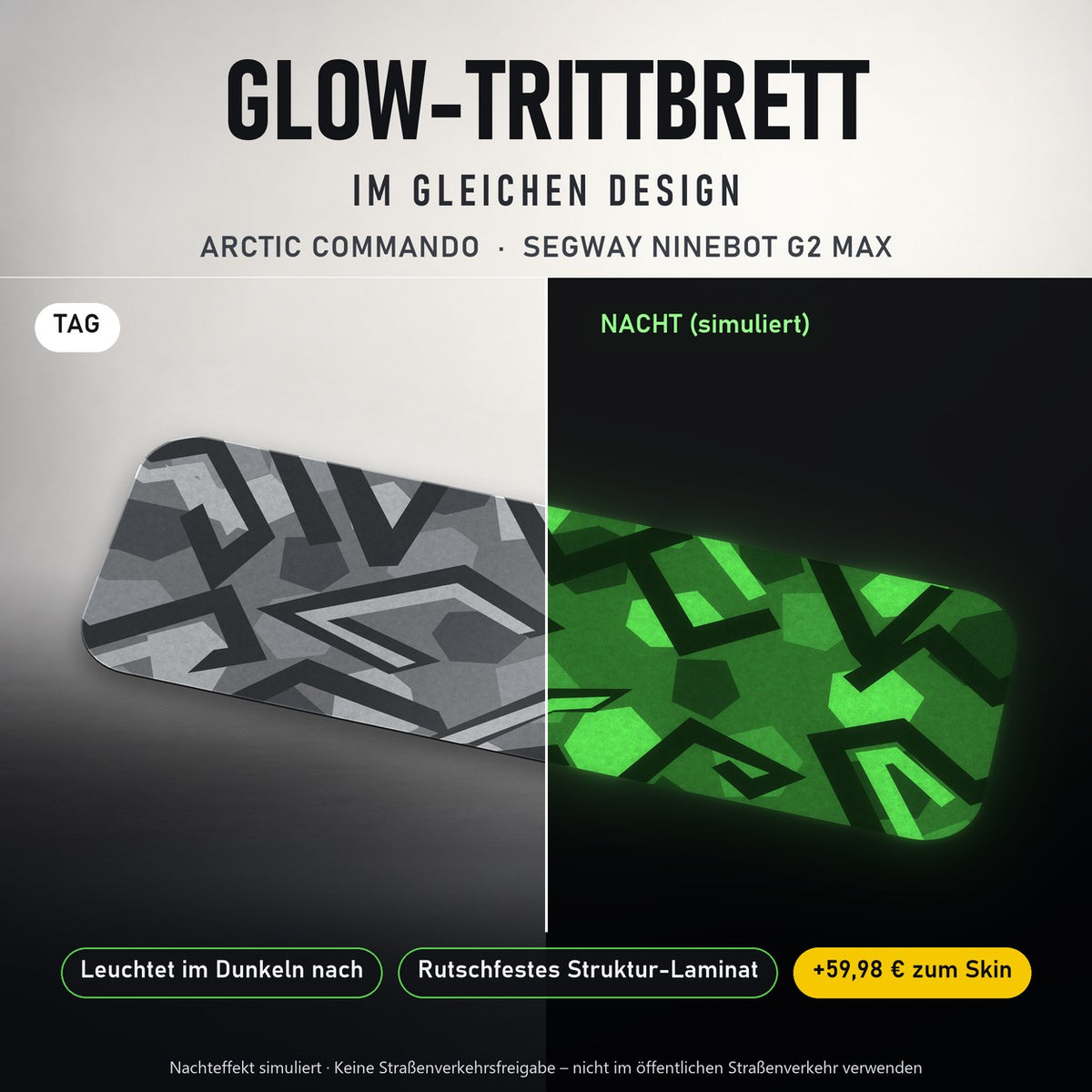 Glow-Trittbrett – ARCTIC COMMANDO, Tag/Nacht