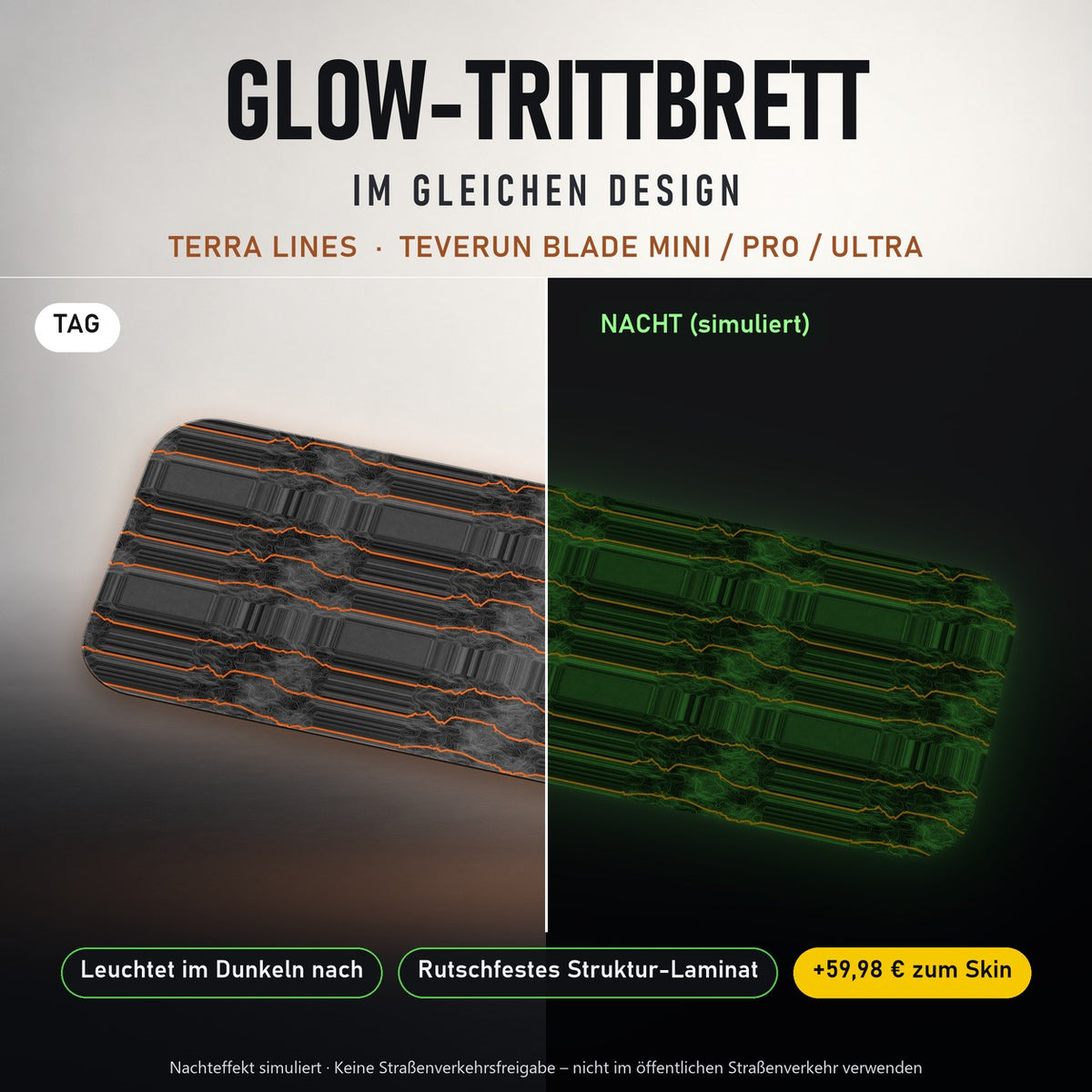 Glow-Trittbrett – TERRA LINES, Tag/Nacht