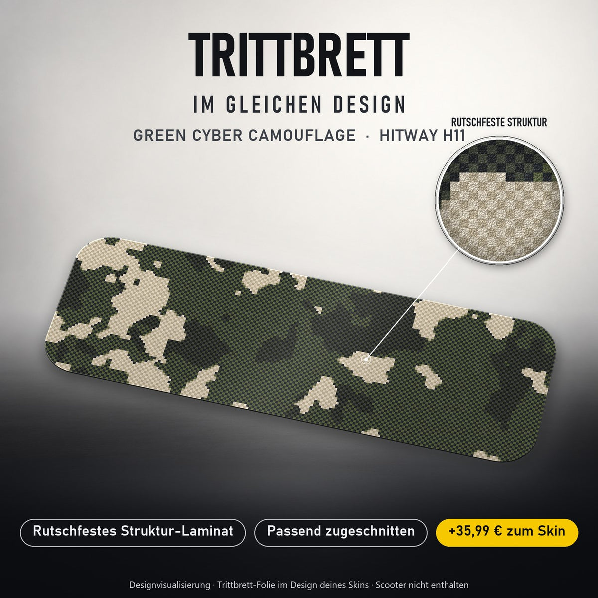 Trittbrett im gleichen Design – GREEN CYBER CAMOUFLAGE