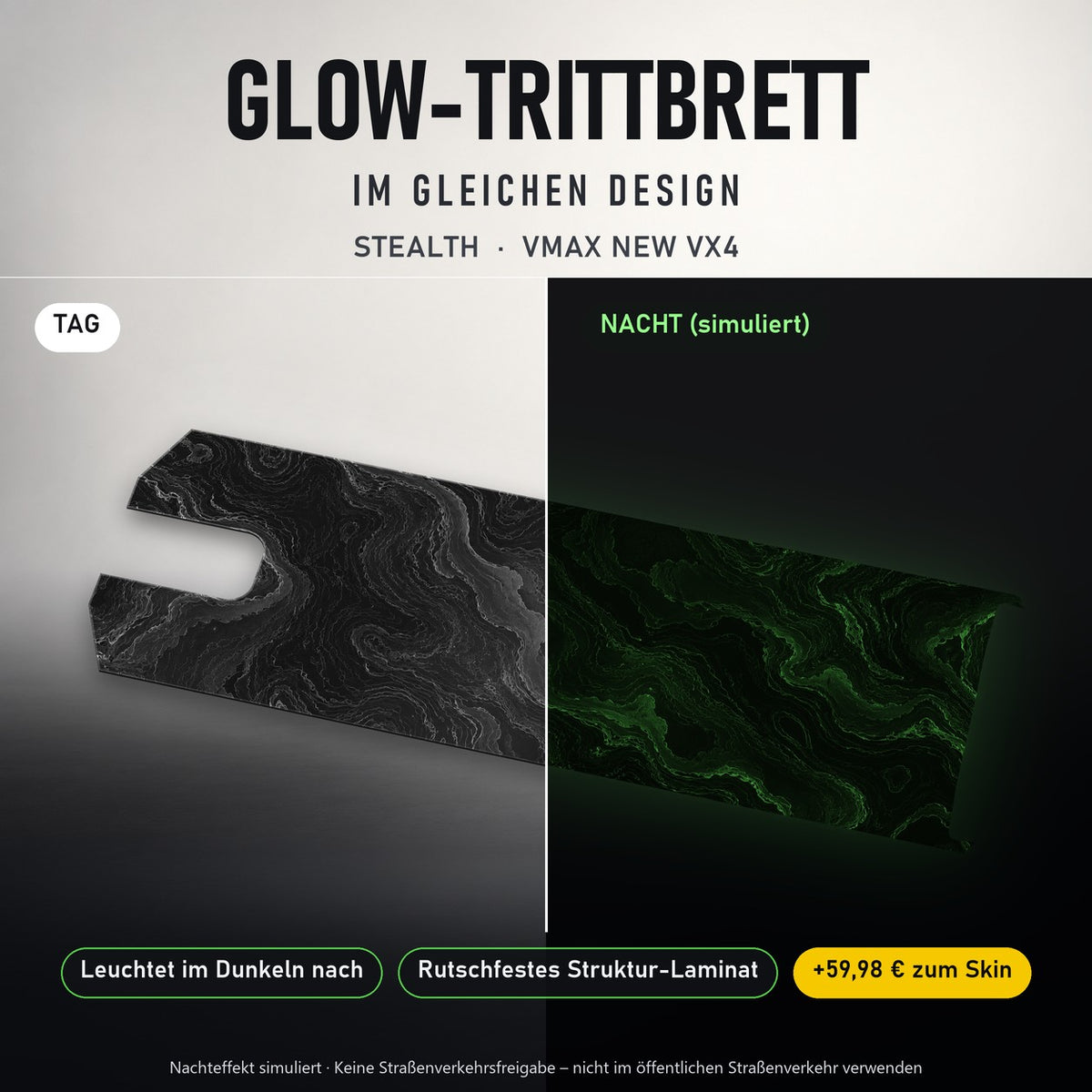 Glow-Trittbrett – STEALTH, Tag/Nacht