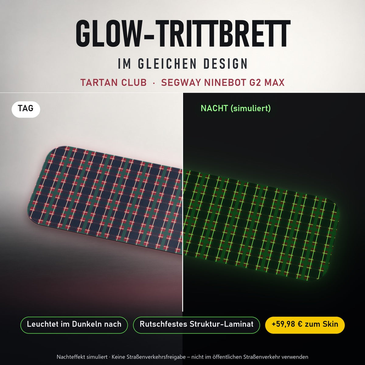 Glow-Trittbrett – TARTAN CLUB, Tag/Nacht