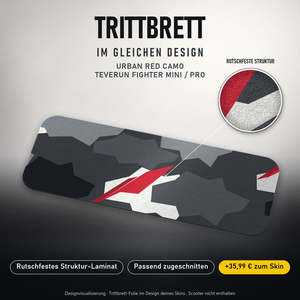 Trittbrett im gleichen Design – URBAN RED CAMO
