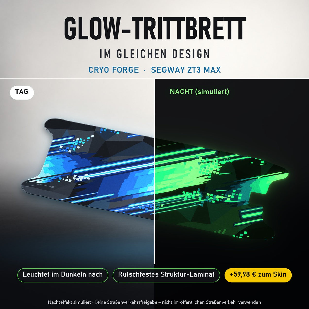 Glow-Trittbrett – CRYO FORGE, Tag/Nacht