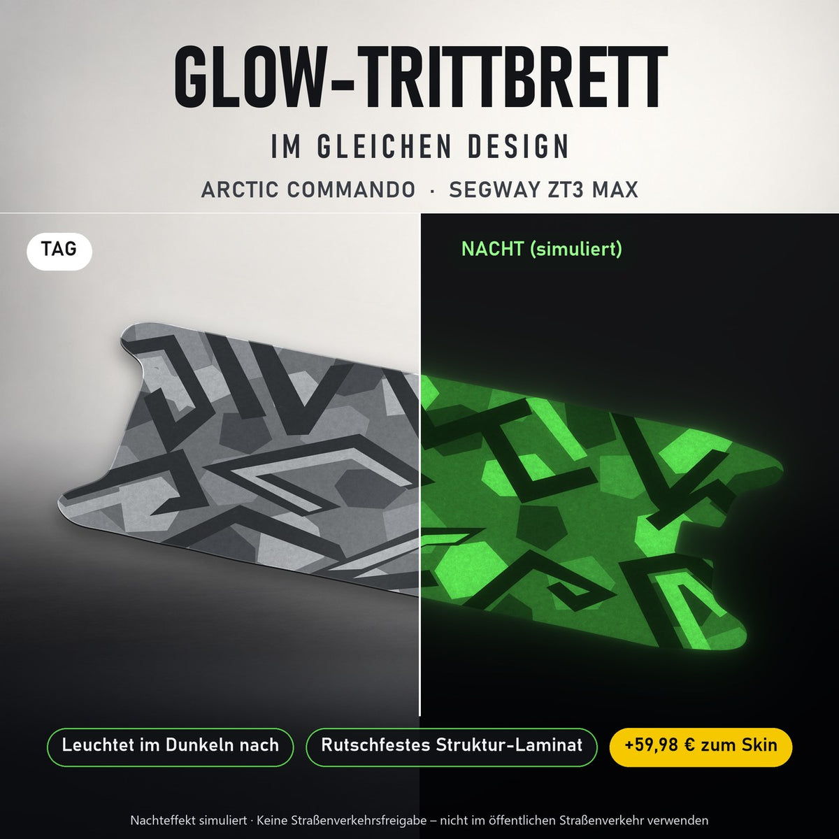 Glow-Trittbrett – ARCTIC COMMANDO, Tag/Nacht