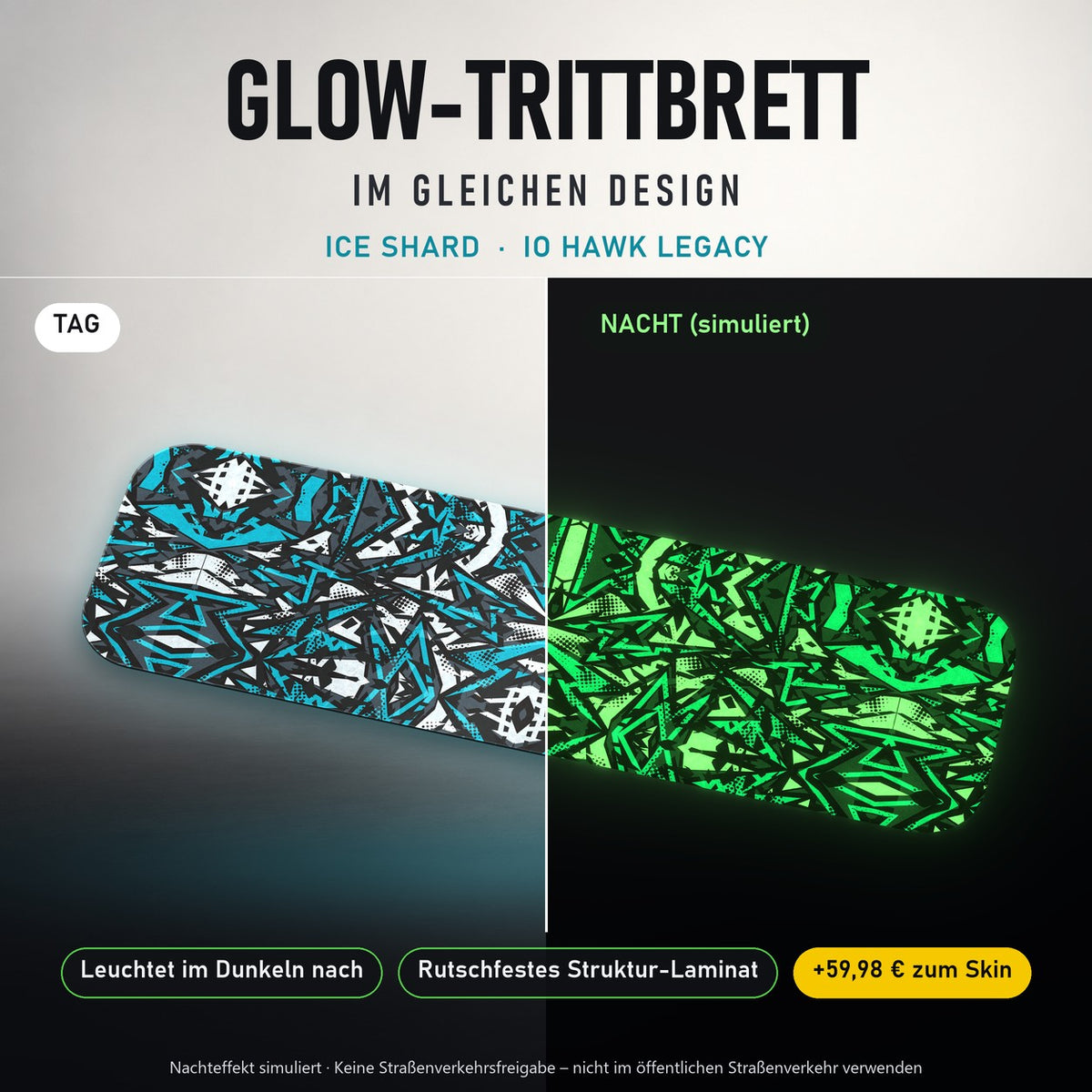 Glow-Trittbrett – ICE SHARD, Tag/Nacht