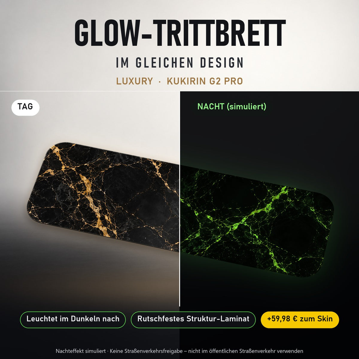 Glow-Trittbrett – LUXURY, Tag/Nacht