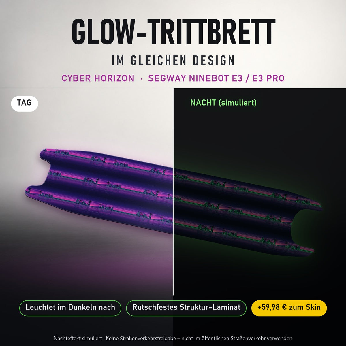 Glow-Trittbrett – CYBER HORIZON, Tag/Nacht